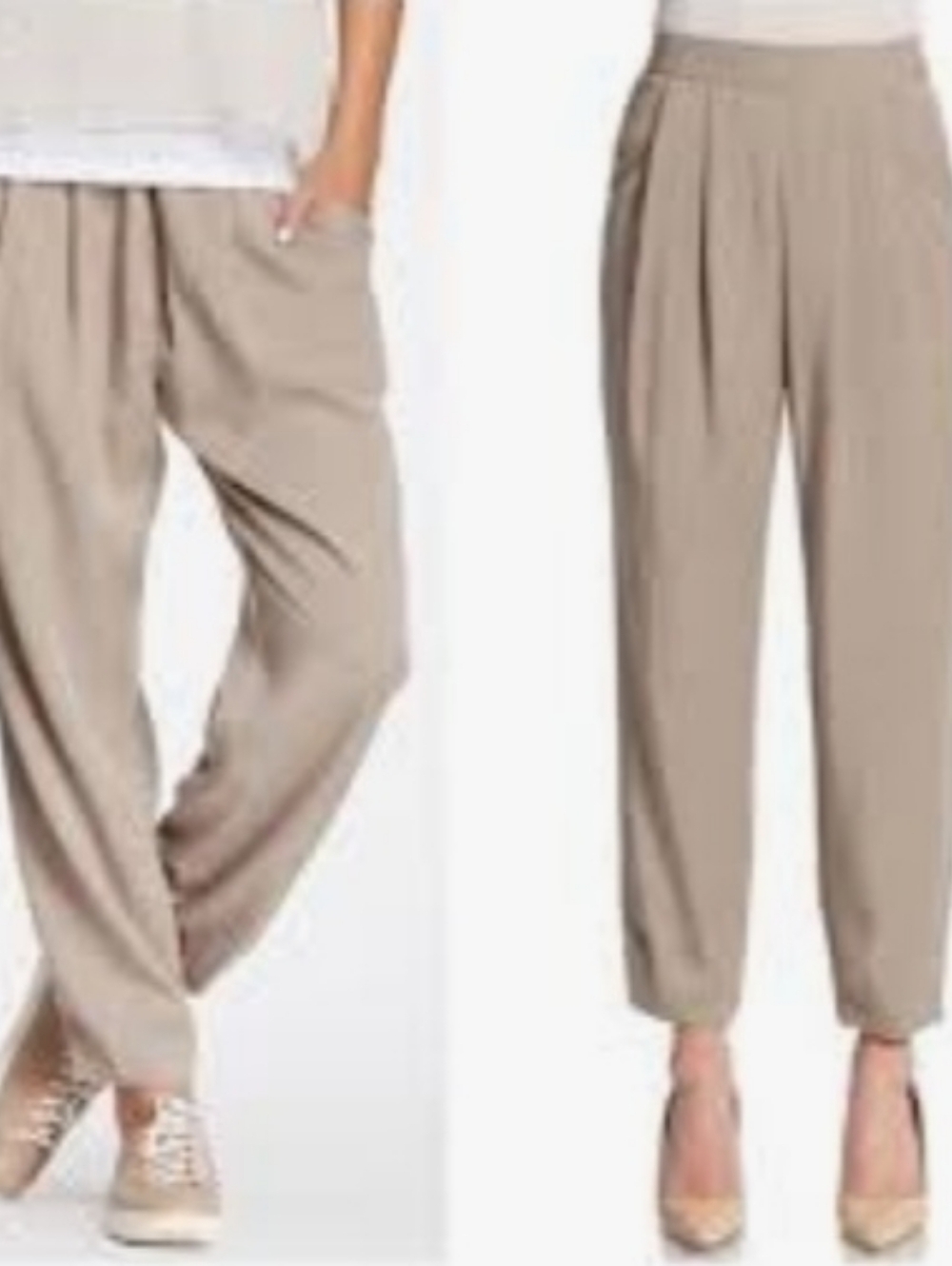 Eileen Fisher Tencel Pleated Slouch Trouser, Size XLarge